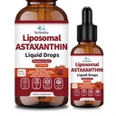 Astaxanthin Supplement 12 mg Liquid Drops, Advanced 10in-1 Astaxanthin Antioksidan from Fresh Microalgae Source w. Mct Oil Lycopene Grape Tohum Turmeric E for Eye Immune Joint Skin Health