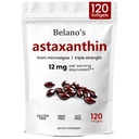 Belano'nun Astaxanthin 12mg, Astaxanthin Softgels, Premium Astaxanthin Antioksi Supplement | Health & Energy Support, Non-GMO, Vegan- Friendly & Gluten-Free - 120 Softgels (1 Bag)
