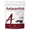 Astaxanthin 12 mg, Antioksi Aktivitesi olan Kadınlar için Triple Strength Skin Vitaminleri,Depres Immune, Skin, Eye & Joint Health,Promote Internal Circulation,Chocolate Flavor,120 Servisler