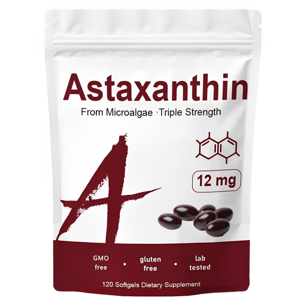 Zions Organics Astaxanthin 12mg, 120 Softgels, Premium Astaxanthin Antioksi Supplements, Supports Immune, Skin, Eye & Ortak Health-Non-GMO, Gluten-Free, 4 Ay Supply, 120 Hizmet