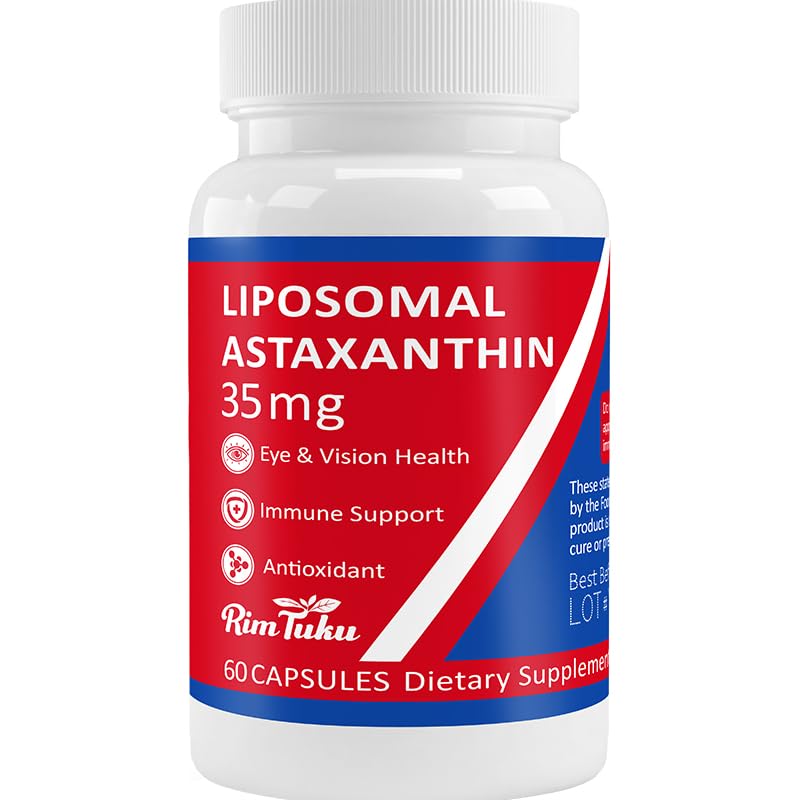 35mg συμπλήρωμα λιποσωμικής ασταξανθίνης - Ισχυρή αντιοξειδωτική υποστήριξη για το δέρμα, κοινή & οφθαλμική υγεία - Φυσική φόρμουλα κατά της γήρανσης με καθαρή ασταξανθίνη - Vegan, μη ΓΤΟ, 60 κάψουλες