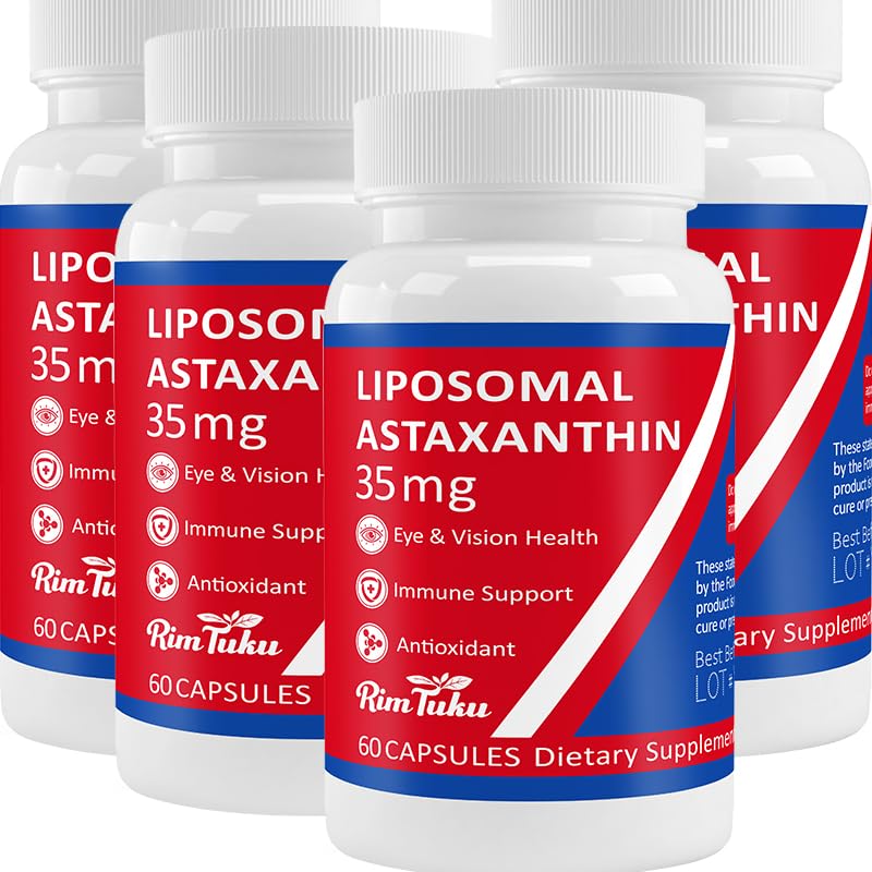 35mg Liposomal Astaxanthin Supplement - Skin, Joint & Eye Health için Güçlü Anti-Aging Formula - Pure Astaxanthin - Vegan, Non-GMO, 240 Capsules