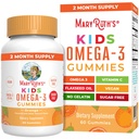 MARYRUTH'S Vegan Omega 3 Gummies for Kids 2+, 2 Ay Supply, Sugar Free, Omega 3 Supplement with Vitamin C, Flaxseed Oil, Immune Support, Essential Nutrient ALA, No Fish, 60 Count