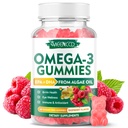 Vegan Omega-3 Gummies 1000 mg, Omega 3 Fish Oil Alternative for Yetişkinler, Algae-Based DHA 600 mg & EPA 300 mg + Vitamins A, C, E, çinko, Supports General Wellness, No Fish Taste, 60 Counts