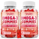 2 Pack Vegan Omega-3 Gummies 1000 mg, Omega 3 Fish Oil Alternative for Yetişkinler, Plantive DHA 460 mg & EPA 230mg w/Vitamin A, C, E, Strawberry Flavor, 120 Count