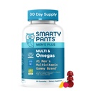 SmartyPants Men's Multivitamin Gummies with Omega 3 DHA/EPA, Mefolate, Vitamin D3, C, B12, B6, A, K, çinko, Raspberry Lemonade Flavor, 90 Count (30 Day Supply)