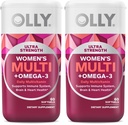 OLLY Ultra Women's Multi Softgels,Overall Health and Immune Support,Omega-3s,Iron,Vitamins A,D,C,E,B12,Daily Multivitamin,30 Supply -,60 Kont (Pack of 2)