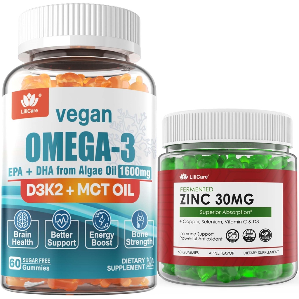 Vegan Omega 3 Gummies + Sugar Free Çinko Gummies
