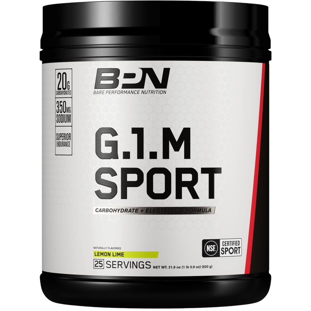 BARE PERFORMANCE NUTRITION, BPN G.1.M Go One More Sport, Endurance Training Fuel, Superior Carbohydrate & Electrolytes Powder Formula, Reduce Fatigue, Lemon Lime, 25 υπηρεσίες