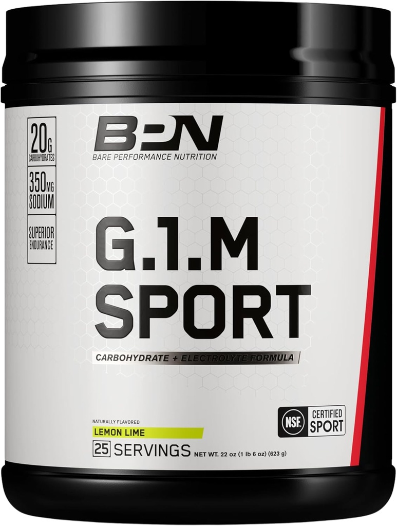 BARE PERFORMANCE NUTRITION, BPN G.1.M Go One More Sport, Endurance Training Fuel, Superior Carbohydrate & Electrolytes Powder Formula, Reduce Fatigue, Lemon Lime, 25 υπηρεσίες