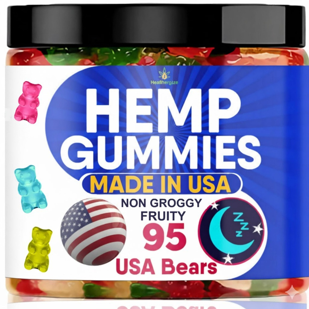Hemp Gummies for Sleep Calm Relaxation, Hempoil Gummy Bear Candy Edibles-95 Fresh USA Bears