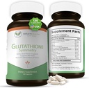 Glutathione Symmetry | S-Acetyl Glutathione Supplement | Antioksis & Detoxification Supplement | Natural Cellular Support | All- Natural, Vegan, Non-GMO, 120 caps