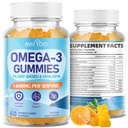 Vegan Omega-3 Gummies - 600 mg EPA & 400 mg DHA ile 1600 mg. Yüksek Aborpsiyon Formula. Delicious Orange Flavor - 60 Gummies