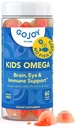 GOJOY Çocuklar Omega 3 DHA Gummies – Balık Burps, No Sugar – Brain, Eye & Immune Support – Plant-Based Omega-3 from Algae – Vegan, Clean DHA for Toddlers, Children & Kids Ages 3+