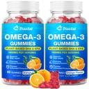 2 Pack Vegan Omega-3 Gummies for Adults – Sugar-Free, Algae-Based DHA 600mg & EPA 300mg, with Vitamins A, C, E, Zinc – Omega 3 Fish Oil Alternative, 120 Count