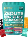Ζεόλιθος Παιδιά Gummies, 9-σε-1 με ζεόλιθο, Ωμέγα-3, Μαγνήσιο, Elderberry, Βιταμίνη C, Γαϊδουράγκαθο γάλακτος, Βιταμίνη D3, Ψευδάργυρος, B12 – Χωρίς ζάχαρη (60 Gummies – Μικτή γεύση μούρου)