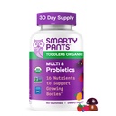 SmartyPants Organic Toddler Multivitamin Gummies: Προβιοτικά, Ωμέγα 3 (ALA), Βιταμίνη D3, C, Βιταμίνη B12, B6, A, K & Ψευδάργυρος, Beta Carotene, Χωρίς γλουτένη, Τρεις Γεύσεις φρούτων, 60 Count (30 Day Supply)