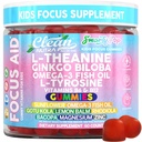 Clean Nutra Kids Focus Gummies με L-Θεανίνη, Ginkgo Biloba, Ωμέγα-3 Fish Oil, L-Τυροσίνη, Βιταμίνη B6, B12 60 Count, Καθαρή ετικέτα, Μη-GMO, Vegan-Friendly SmartyPop Formula for Kids Support