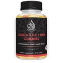 Halal Omega 3 6 9 + DHA Gummies for Yetişkinler | Supports Eyes, Brain, Immune & Heart Health | Vegetarian & Gluten Free| C, Essential Fatty Acids & Plant-Based | 60 Count