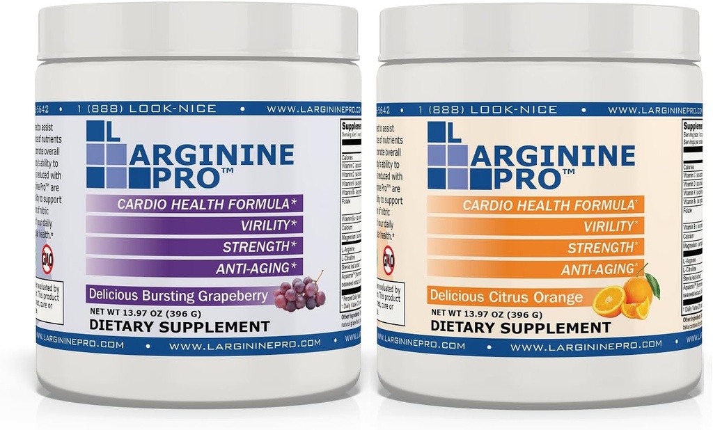 L-ARGININE PRO | 5,500 mg L-Arginine Plus L-Citrulline 1,100 mg Grape & Orange Toz İçecek Kombinasyonu için Tamamlandı Nitrik