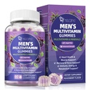 Erkekler için Multivitaminler Gummies w/Omega-3, Probiyotikler, Inositol, Folate, Biotin, çinko, Vitaminler A, C, D, E, B, - Support Heart, Brain, Muscle, Energy, Sugar-Free, Blackberry Flavor