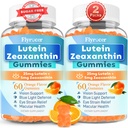 Sugar Free Lutein Gummies 25mg, Lutein and Zeaxanthin Supplements for Eye Health, 13-in-1 Eye Care Formula with Omega-3 Bilberry Saffron-Vision Health, Eye Strain, Dry Eyes,Vegan Orange Flavor 120 Cts