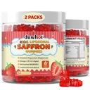 duwhot Liposomal Saffron Gummies for Kids 4+, Saffron Supplements w/Holy Basil, Rosemary, Magnesium Glycinate, Omega-3 & More, Brain Focus Support Supplement, Vegan, Organic, Sugar Free, 120 Chewables