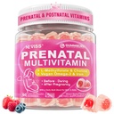 Prenatal Vitamins for Women Multivitamin Gummies w/ Methylfolate 1mg, Choline Omega-3(DHA+EPA) Iron, Postnatal Vitamins for Women Breastfeeding | Before,During & After Pregnancy,Sugar Free,Vegan,60Cts
