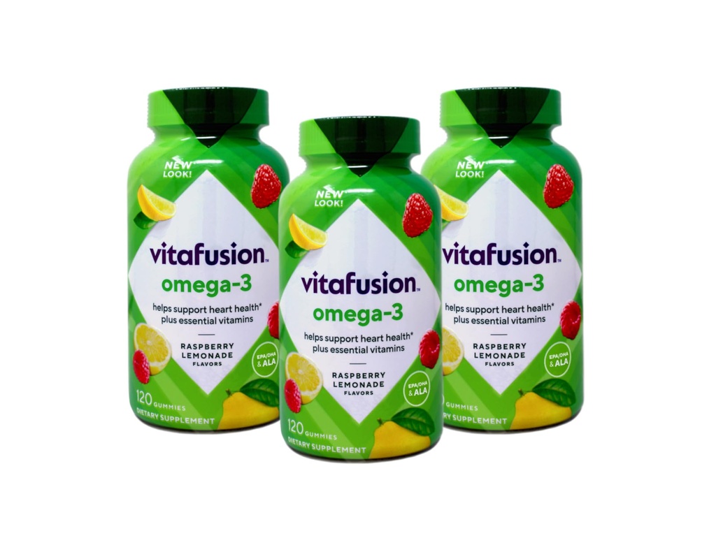 Vitafüzyon Omega 3 Gummy Boyutu 120ct Vitafüzyon Omega 3 Epa & Dha Gummy Vitamins Asst Flavors 120ct, 3 Paket
