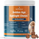 Köpekler için NOVEHA Eye Supplement (90 Chews)- Vizyon Desteği Lutein + Vitamin C & Astaxanthin Antioksis - 3 Omega için Köpek Vitaminleri - ABD'de Yap