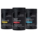 Sports Research® Multivitamin Pack w/CherryPure® Tart Cherry Meyve Kompleksi 800 mg, D3 5000iu + K2 100mcg ve Alaskan Omega-3 Fish Oil 1250 mg - Non-GMO · Sugar-Free · Gluten-Free · Gluten-Free