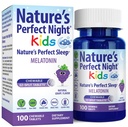 Nature's Perfect Night Kids | Kids Melatonin 1mg | 100 Chewable Tabletler | Doğal Grape Flavor | Sugar Free | Vegan | Gluten Free | İlaç Ücretsiz | Değer Boyut