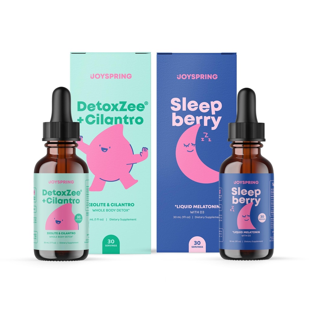 JoyΆνοιξη DetoxZee Cilantro και SleepBerry Υγρή μελατονίνη σταγόνες για τα παιδιά