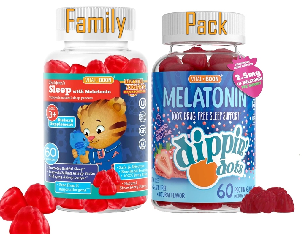 Melatonin Sleep Gummies Bundle Family Pack - Παιδιά & Ενήλικες 
