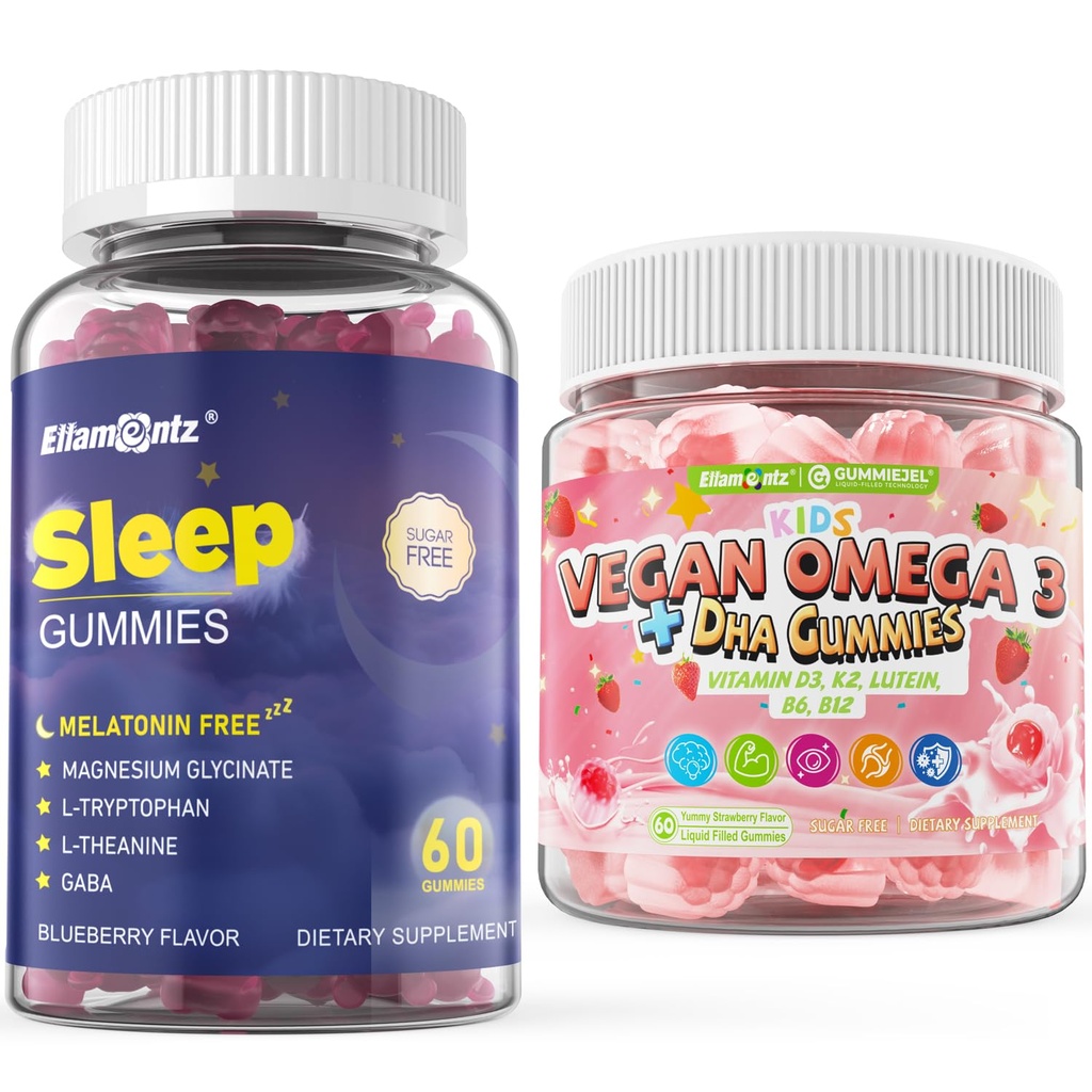 Melatonin Free Sleep Aid Gummies & Omega 3 Gummies for Kids