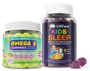 Παιδιά Omega-3 Gummies 1 συσκευασία, Παιδιά Gummies ύπνου - Μαγνήσιο Γλυκινικό 2 πακέτο