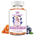 VITA GLOBE Kids Sleep Melatonin Gummies 1mg, Παιδική Μασώμενη Μελατονίνη Gummy, Μη ΓΤΟ, Vegan, συμπλήρωμα βοήθειας ύπνου, Ανακουφίζει περιστασιακή αϋπνία, 60 κόμης (πακέτο του 1)