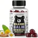 Vahşi Gıdalar Çocuklar Calm Gummies - Çocuklar için Ashwagandha Gummies w/GABA, L-Theanine, Lemon Balm & Charmomile - Doğal Rahatlama, Stres Yardım ve Uyku, Çocuklar için Egzersiz, Berry Flavor, 60 Count