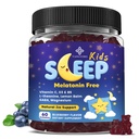 Çocuklar Uyku Gummies Melatonin Free - Magnezyum Glycinate, Lemon Balm, L-Theanine & GABA - Calming Relaxation, Support Natural Sleep, Quiet Mind - Berry Flavor, Non-Habit Form