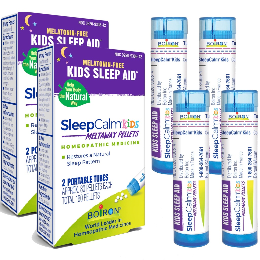 Boiron SleepCalm Kids Sleep Aid for Deep, Relaxing, Restful Nighttime Sleep - Μελατονίνη-free και μη-Forming - 80 Pellets ανά σωλήνα - 4 Total Tubes Sleep Calm