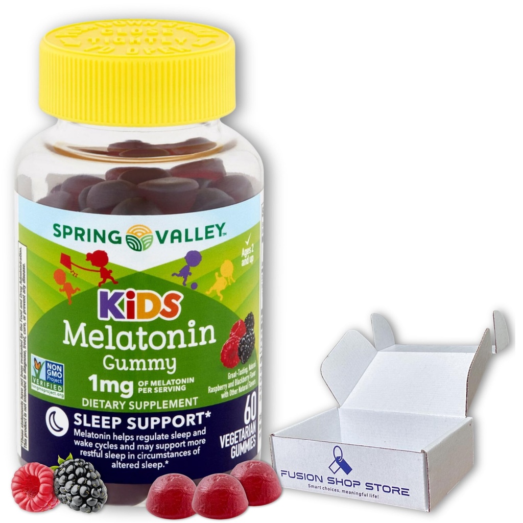 Çocuklar Melatonin Gummies 1 mg- Raspberry Flavor, 60 Kont (1.5 km)