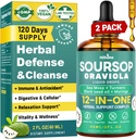 HIIHONE (2 Pack) 12in-1 Soursop Bitters Sea Moss, Black Seed Oil, Moringa for Cell Support & Rejenerasyon, Immunity, Liver, Gut & Antioksi - 2 Fl Oz
