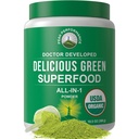Μέγιστη απόδοση οργανικά πράσινα Superfood σκόνη. Best Tasting Super Greens Powder με 25+ βιολογικά συστατικά για Max Ενέργεια και Αθλητική Απόδοση. Vegan Keto Πράσινο χυμό καθημερινή ποτό