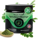 Organik Spirulina + Organik Moringa Greens Toz, Gluten-Free, Vegan Dostu, Detox & Digest, Superfoods 30 ABD'de Yapıldı