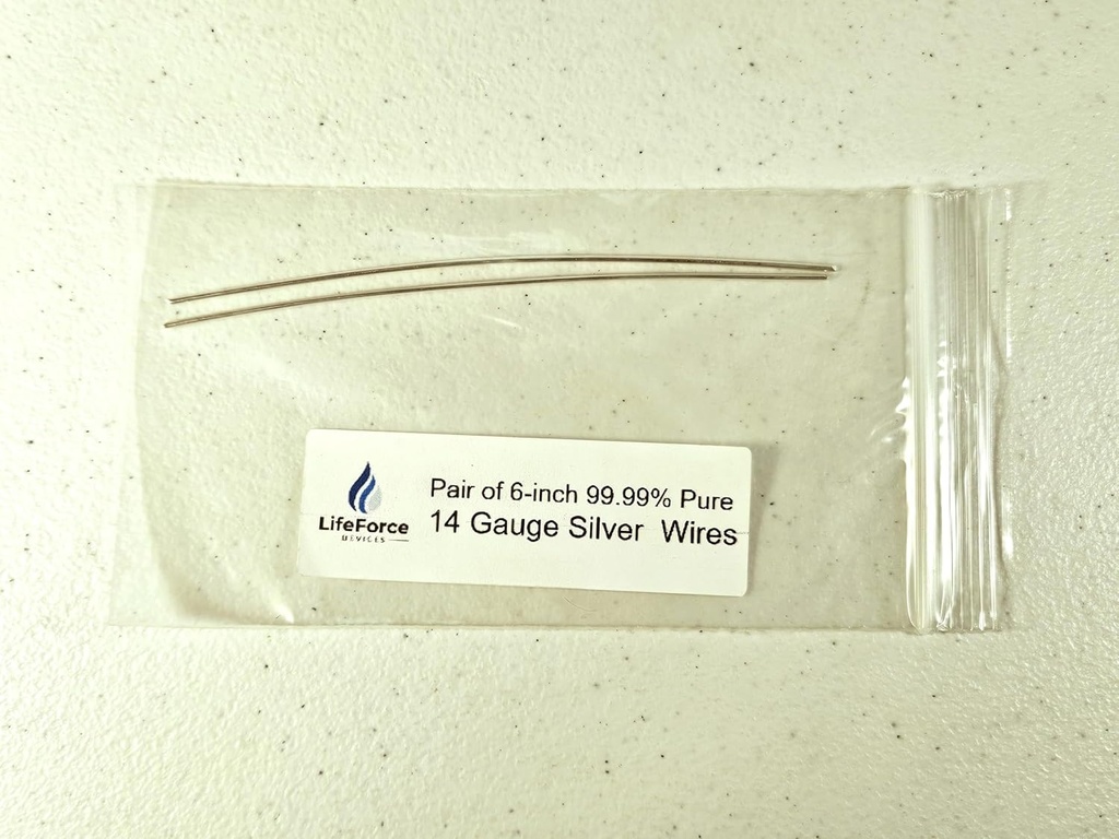 Pure Silver Jeneratör Wires – 9999 Silver elektrotlar – Pre-Cut 6Inch 14 Gauge Wires – Fits LifeForce Jeneratörs