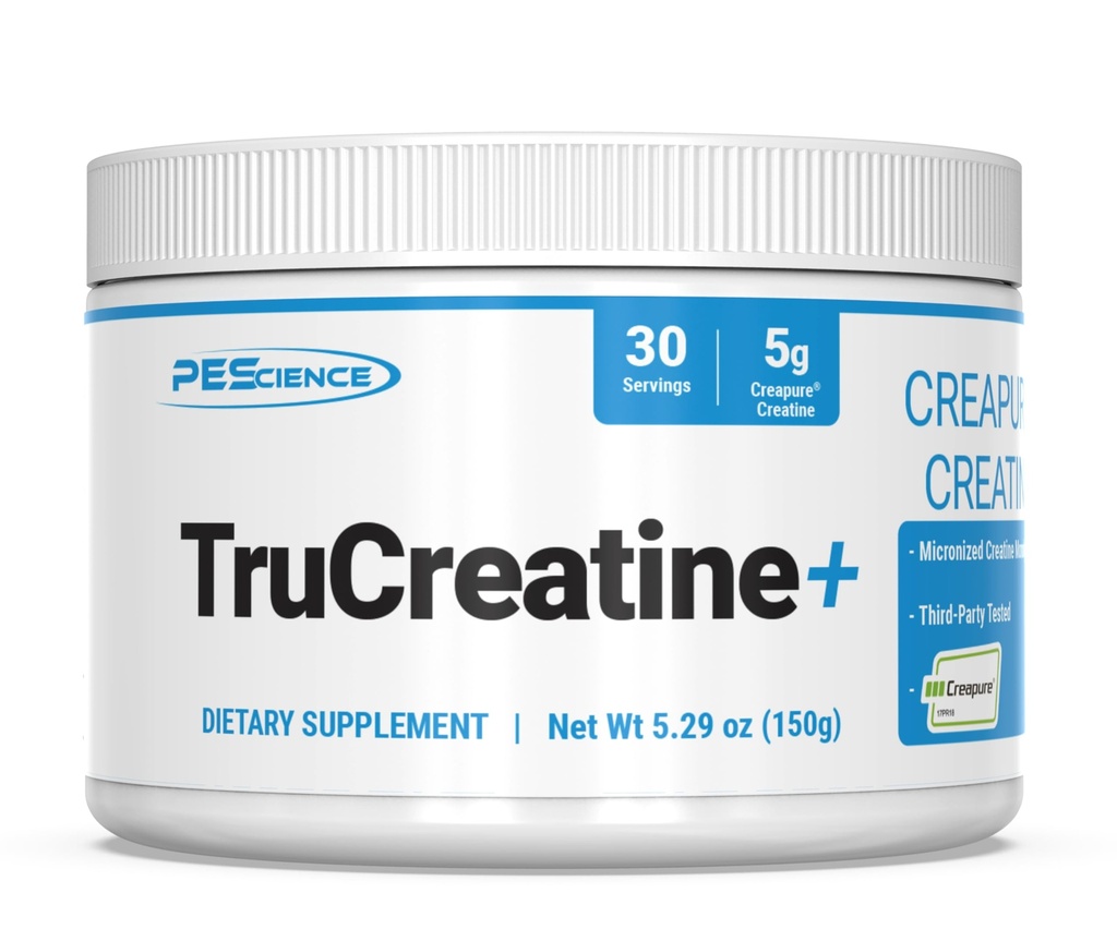 PEScience TruCreateine+ Creatine Monohydrate Powder Plus Epicatechin, Micronized Creapure Creatine for Women & Men, Υποστηρίζει την ανάπτυξη των μυών, τη δύναμη & την ανάκτηση, τη γνώση, τις 30 υπηρεσίες, χωρίς γεύση