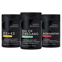 Sports Research® Antioksi Support Pack - Oregano 9500 mg + Vitamin D3 K2 5000iu + Triple Strength Astaxanthinhinhin