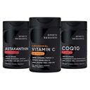 Sports Research® Antioksi Support Pack - Yüksek Potency Liposomal Vitamin C Supplement 1000 mg + Coenzyme Q10 100 mg + Triple Strength Astaxanthin 12 mg w/Organic Coconut Oil Oil