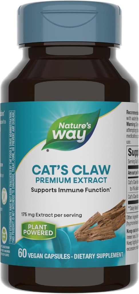Nature's Way Standardized Cat's Claw Extract, hizmet başına 175 mg, 60 Capsules