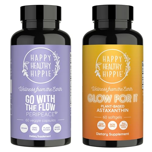 Mutlu Sağlıklı Hippie Glow for It Astaxanthin Supplement & Go with The Flow Perimenopause Supplements for Women